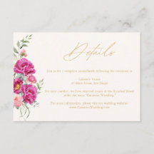 Elegante lebendige rosa Blumen-Hochzeitsdetails