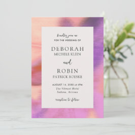 Elegante, lebendige Wüste Sunset Moderne Hochzeit Einladung