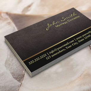 Elegante Lederheiratsberatung für Paartherapie Visitenkarte