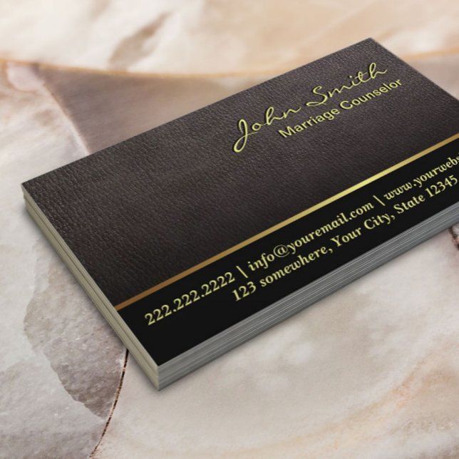 Elegante Lederheiratsberatung für Paartherapie Visitenkarte (Von Creator hochgeladen)