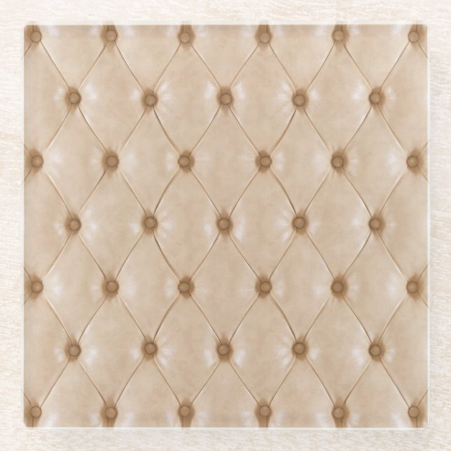 Elegante Ledertextur: Luxuriöses Material Glasuntersetzer (Vorderseite)
