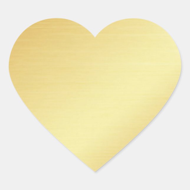 Elegante leere, herzförmige Gold-Siegel Herz-Aufkleber (Vorderseite)