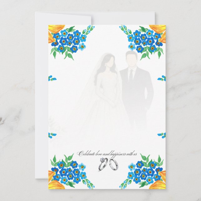 Elegante leere Hochzeitseinladung – Vollständig an Einladung (Vorderseite)