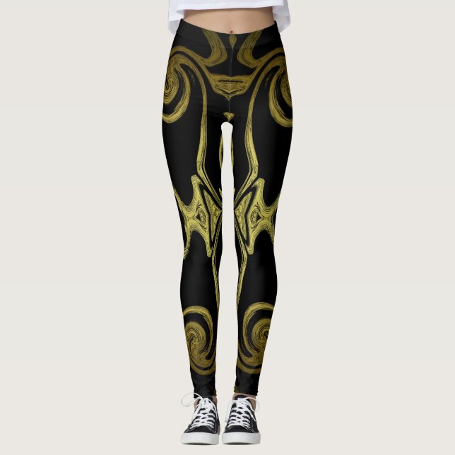 elegante Leggings farbenfroh, modern handgefertigt (Vorderseite)