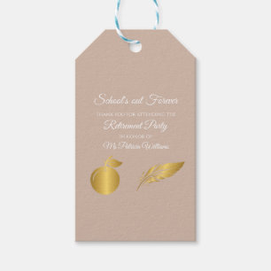 Elegante Lehrer Golden Pastell-Ruhestandsfeier Geschenkanhänger