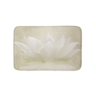 Elegante leichte weißer Lotos-/Lilien-Blume Badematte