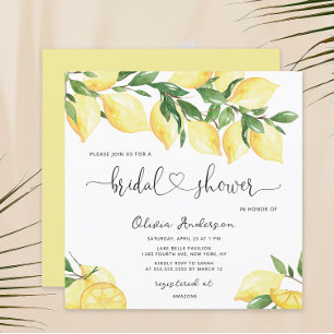 Elegante Lemon Bridal Dusche Einladung