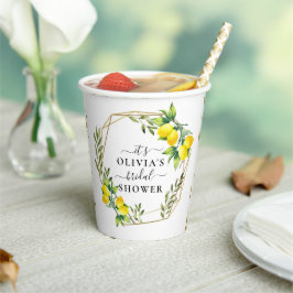 Elegante Lemon Geometric Brautparty Paper Cups Pappbecher
