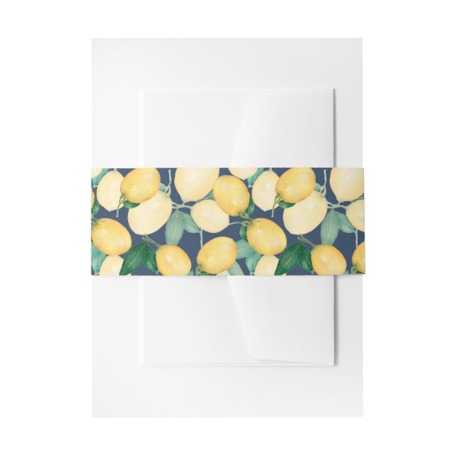Elegante Lemons auf der Marine Einladungsbanderole (Vorderseite Beispiel)