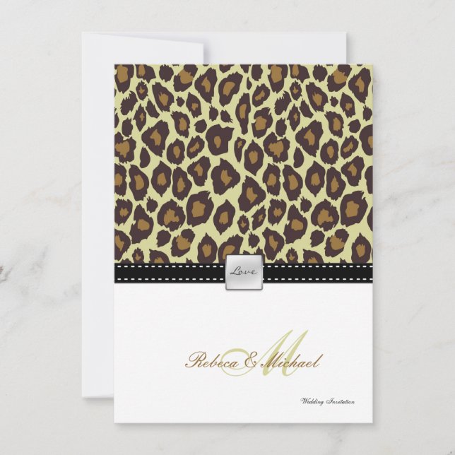 Elegante Leopard Hochzeit Einladung (Vorderseite)
