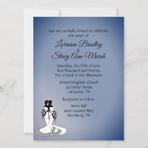 Elegante Lesbische Hochzeit 5,5" x 7,5" Einladung