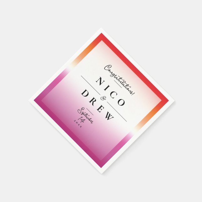Elegante Lesbische Hochzeit Serviette (Ecke)