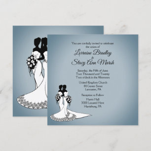 Elegante Lesbische Hochzeitseinladung Einladung