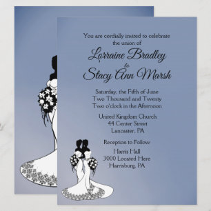 Elegante Lesbische Hochzeitseinladung Einladung