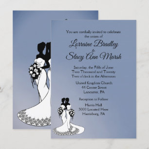 Elegante Lesbische Hochzeitseinladung Einladung