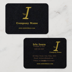 Élégante lettre initiale or I Logo Carte de visite