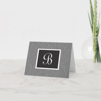Élégante lettre Rose Monogramme B Carte pour notes