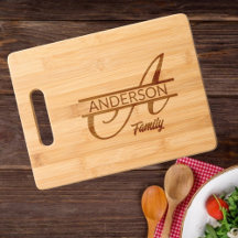 Élégante Lettre Script A Monogramme Nom de famille