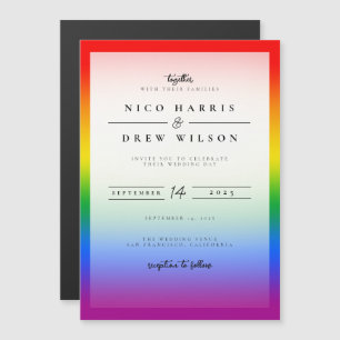 Elegante LGBTQ+ Pride-Hochzeit Magneteinladung