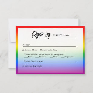 Elegante LGBTQ+ Pride-Hochzeit RSVP Karte