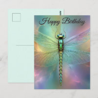 Elegante Libellen-Fraktal-Kunst zum Geburtstag auf