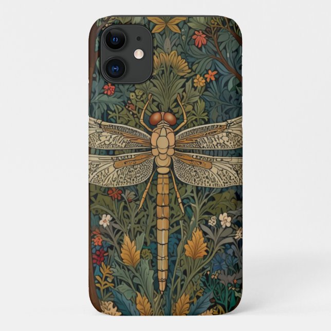 Elegante Libellen-Kunstwerke botanischer Boho-Chic Case-Mate iPhone Hülle (Rückseite)