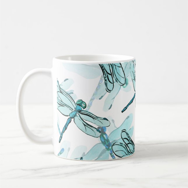 Elegante Libellen: Watercolor Wonder Kaffeetasse (Links)