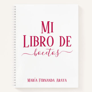 Elegante libro de bocetos blanco regalo para ella notizbuch
