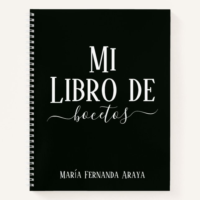 Elegante libro de bocetos verde regalo para ella notizbuch (Vorderseite)