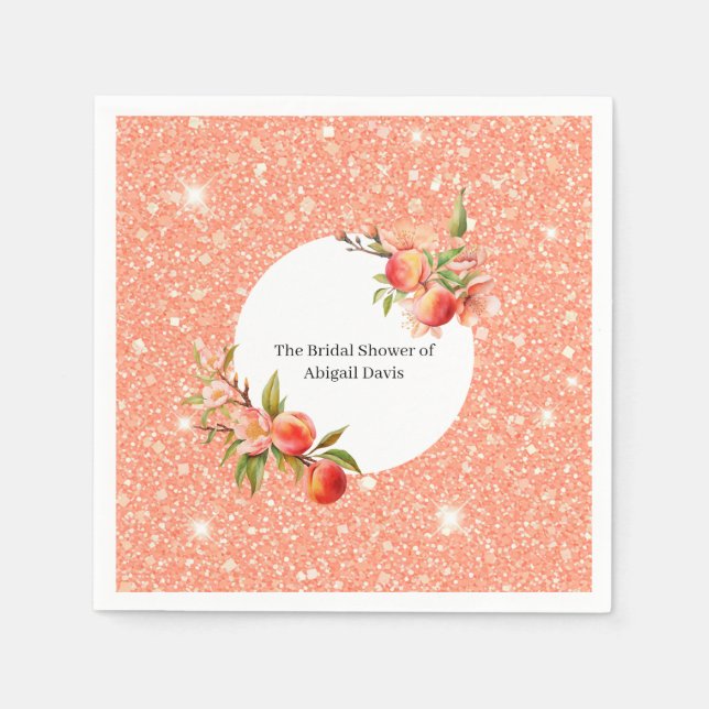 Elegante Liebe als Sweet wie ein Peach-Brautparty Serviette (Vorderseite)