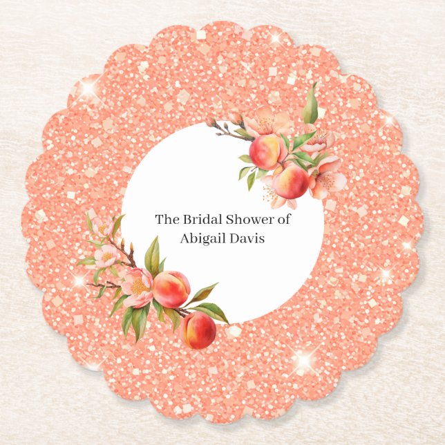 Elegante Liebe als Sweet wie ein Peach-Brautparty Untersetzer (Vorderseite)