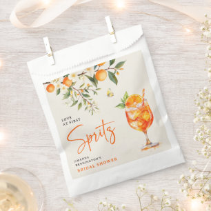 Elegante Liebe auf den ersten Spritz'-Bridal-Showe Geschenktütchen