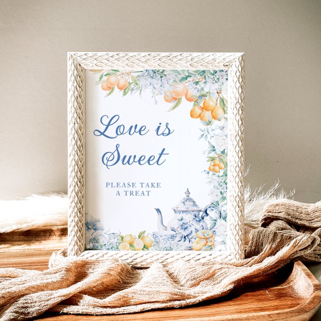 Elegante Liebe aus Blumen und Zitronen ist süß Poster (Von Creator hochgeladen)