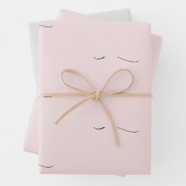 Elegante Liebe Blush Pink Gray Wedding Geschenkpapier Set