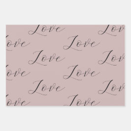 Elegante Liebe Cream Blush Beige Hochzeit Geschenkpapier Set