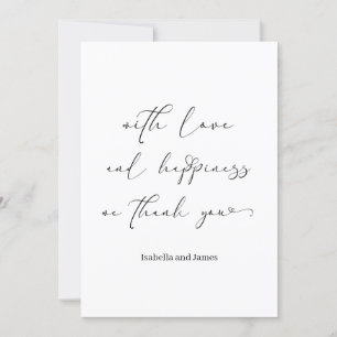 Elegante Liebe & Glück Romantische Hochzeit Dankeskarte