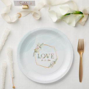 Elegante Liebe Greenery Gold Hershey's Mini Pappteller