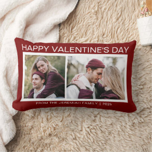 Elegante Liebe Happy Valentine's Day Family 2 Foto Lendenkissen