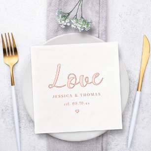 Elegante Liebe Hochzeit Servietten Mit Folie