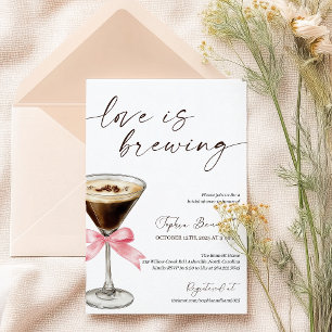 Elegante Liebe ist das Brewing Fall Coffee Brautpa Einladung