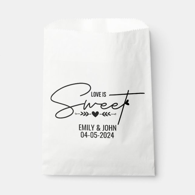 Elegante Liebe ist die Hochzeit von süßen Herzkall Geschenktütchen (Vorderseite)
