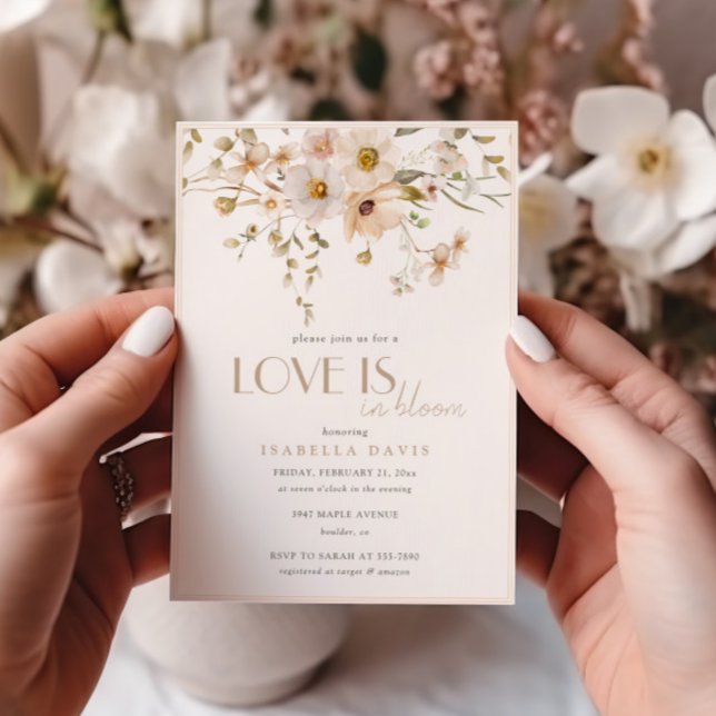 Elegante Liebe ist im Brautparty Bloom Blume Einladung (Von Creator hochgeladen)