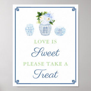 Elegante Liebe ist süß, nimm ein Geschenk Hochzeit Poster