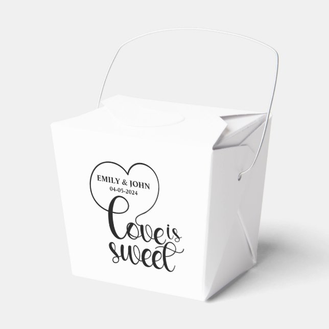 Elegante Liebe ist süßes Kalligraphie Herz Geschenkschachtel (Vorderseite)