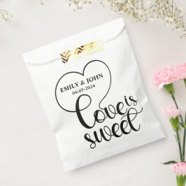 Elegante Liebe ist süßes Kalligraphie Herz Geschenktütchen
