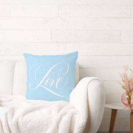 Elegante Liebe Kalligraphie Etwas Blau Kissen