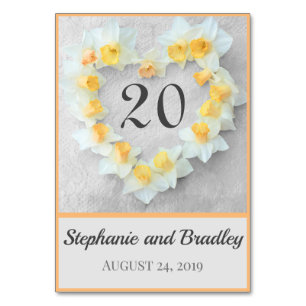 Elegante Liebe Moderne schicke Blume Hochzeit Tischnummer