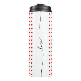 Elegante Liebe Rotes Herz Nahtloses Muster Thermosbecher