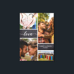Elegante Liebe Script Foto Collage Chalkboard Leinwanddruck<br><div class="desc">Die gewickelten Leinwände mit Ihren Lieblings-Fotos,  um eine Collage für Ihre Wandkunst zu kreieren. "Liebe" Skripttypografie mit stylischen,  langschwanzenden Enden,  individuell mit Ihren Namen und besonderen Jubiläumsdatum.</div>