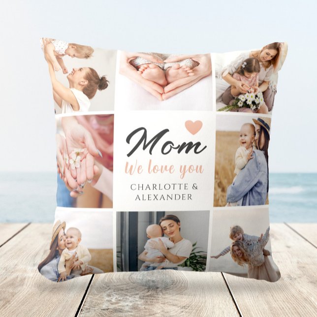 Elegante Liebe Sie Mama Foto Collage Geschenk Kissen (Von Creator hochgeladen)